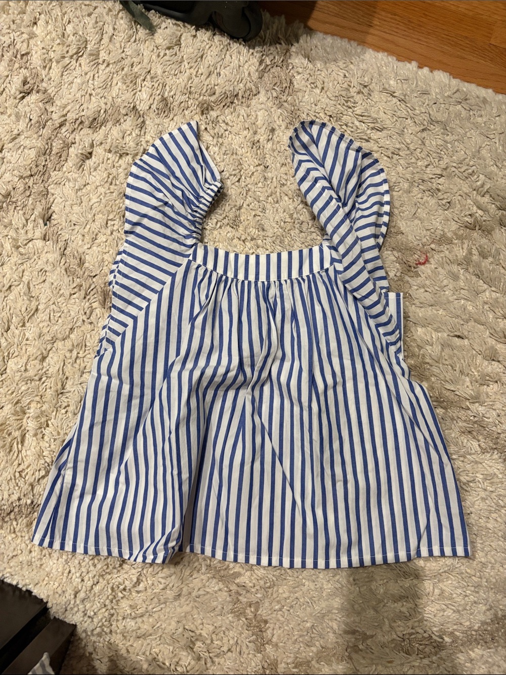 GAP Kids White and Blue Striped Sleeveless Top
